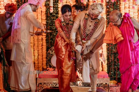 Photo of Wedding day South Indian couple shot