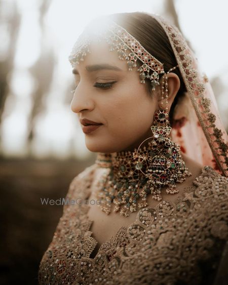 Photo of anand karaj bride with big nath