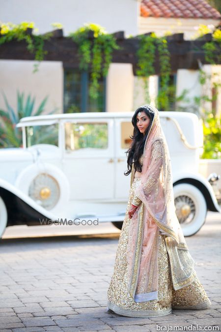 Photo of Shimmery sequinned gold lehenga by Sabyasachi