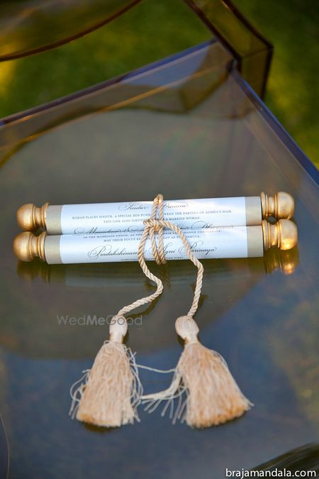 Photo of Scroll with meanings of the ceremony