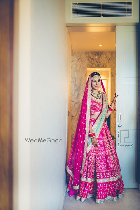 Photo of Anita Dongre pink and mint lehenga