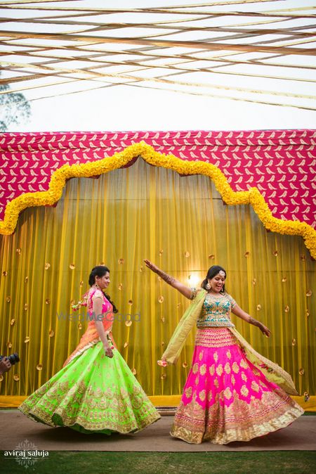 Photo of Neon colored lehengas