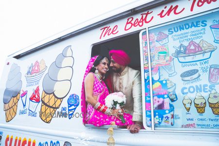 Photo of Ice cream truck post wedding shot