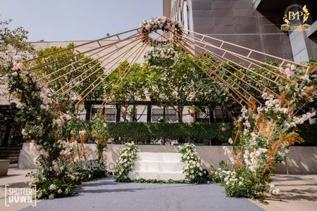 Photo of floral setup for haldi