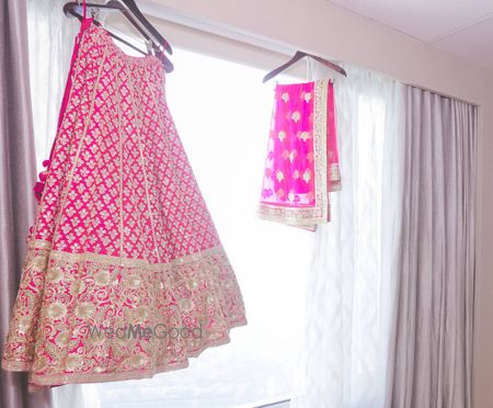 Photo of bright pink lehenga