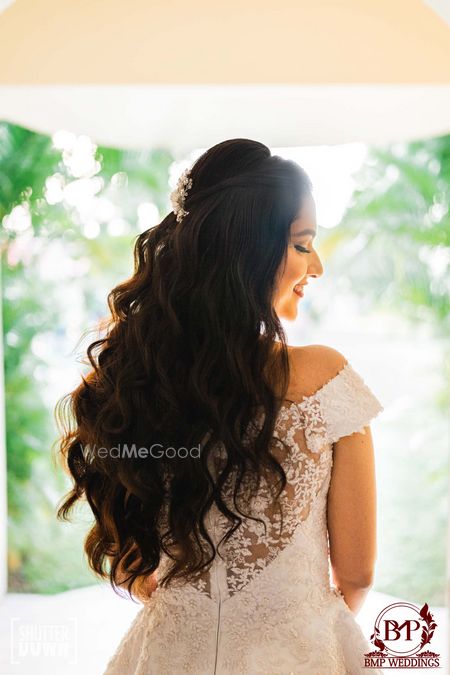 Photo of open curls with flower wreath