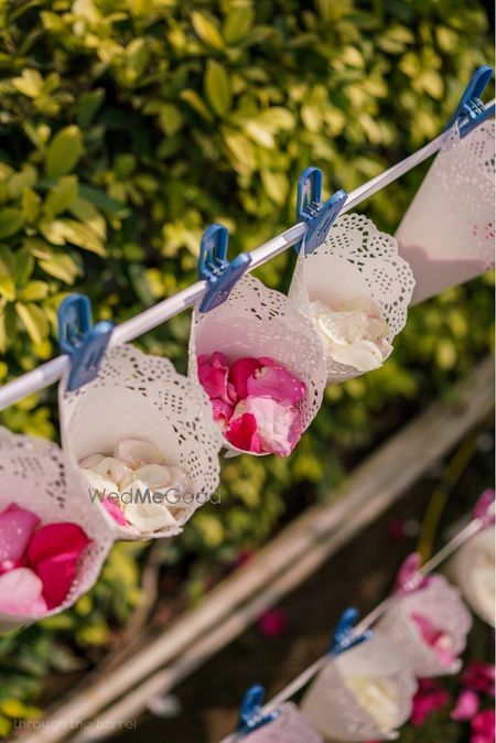 Photo of Flower petals in cones for guests to throw