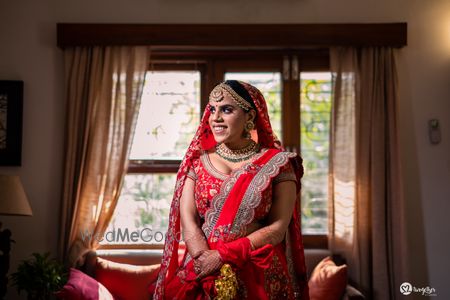 Photo of red bridal lehenga