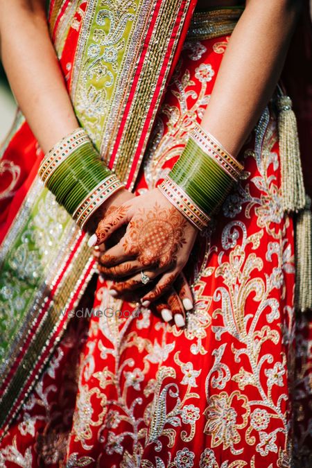 Photo of beautiful detailed shot of bridal chooda