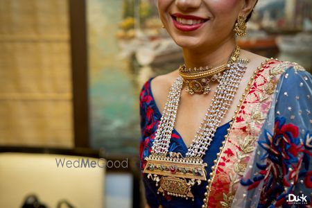 Photo of Gold Choker and Multi String Pearls Haar