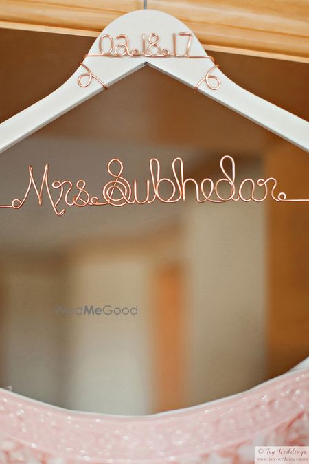 Photo of Personalised bridal hanger with brides new name