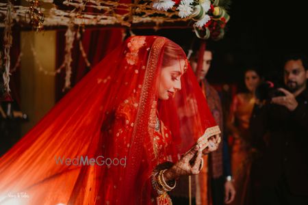 Photo of Bride under veil