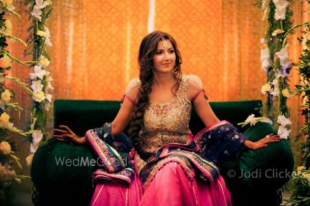 Photo of pink sharara for mehendi