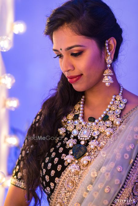 Photo of Sangeet jewellery with enamel work meenakari set