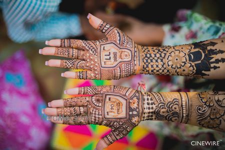 Photo of Personalised bridal mehendi with jerseys