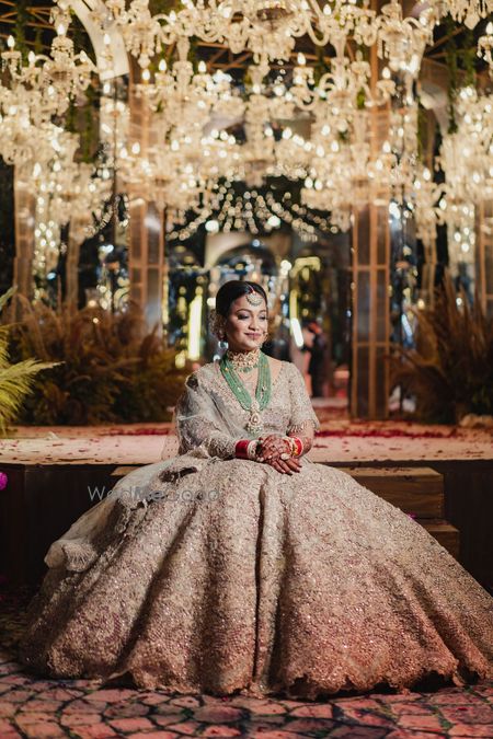 Photo of bride in lehenga on her wedding day