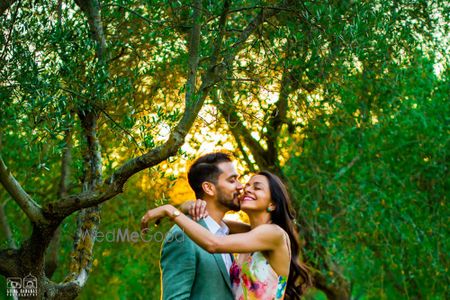 Photo of Cute couple outdoor pre wedding shot