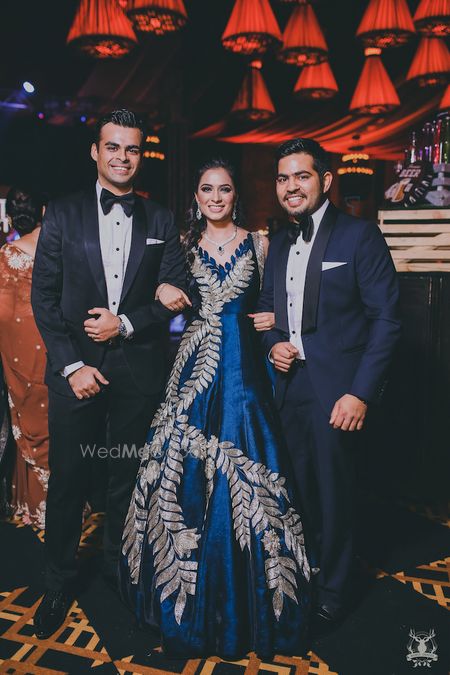 Photo of Blue Manish malhotra cocktail gown