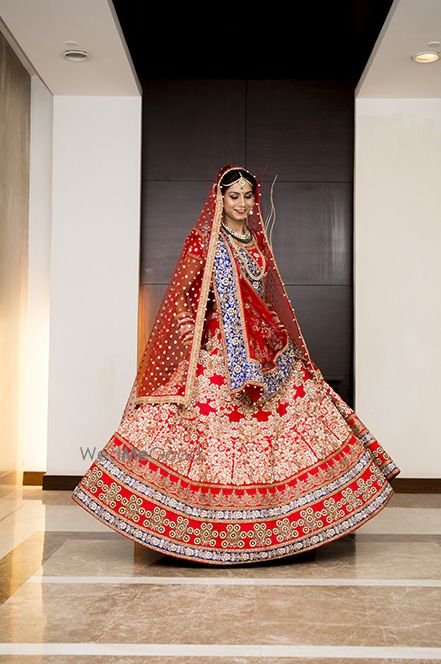 Photo of red bridal lehenga