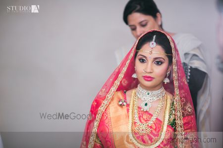 Photo of Bride Getting Ready - Pink Dupatta