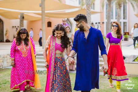 Photo of funky mehendi lehenga