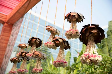 Photo of Hanging upturned floral strings