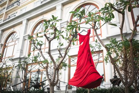 Photo of Cocktail gown in red on hanger