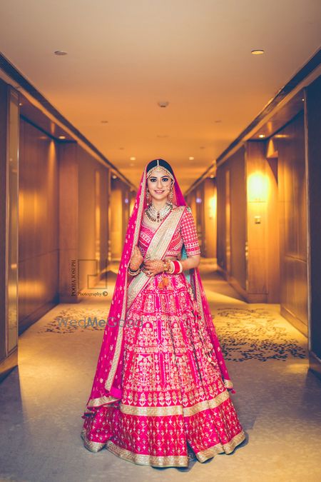 Photo of Anita Dongre bright pink gota patti lehenga