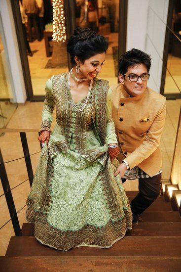 Photo of Sabyasachi Mukherjee mint green lehenga