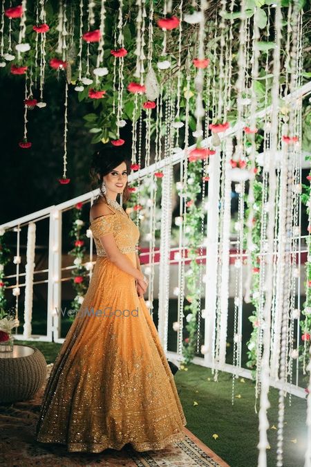 Photo of Orange evening gown for reception