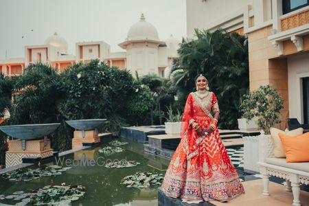 Photo of A beautiful bridal portrait captured with stunning backdrop