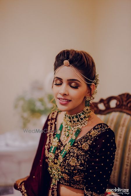 Photo of Layered bridal necklaces with choker and long beaded one