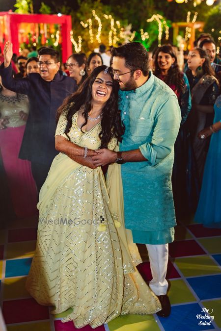 Photo of lemon yellow sangeet or mehendi lehenga