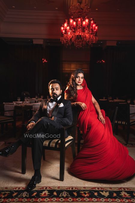 Photo of Red cocktail gown by gaurav gupta