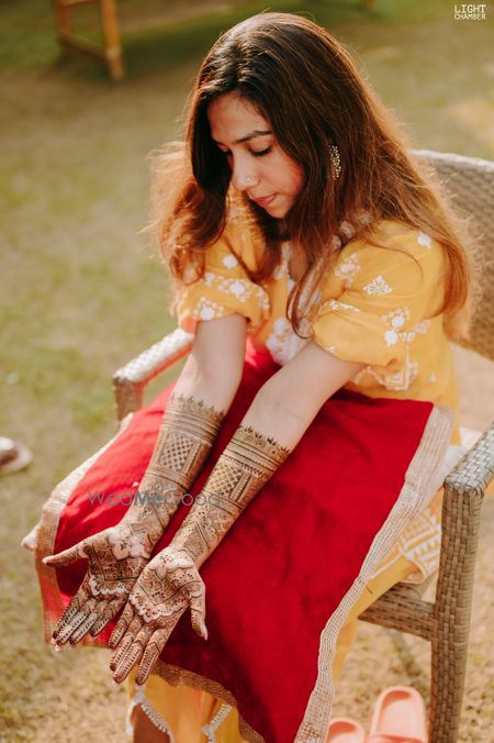 Photo of traditional bridal full hand mehendi