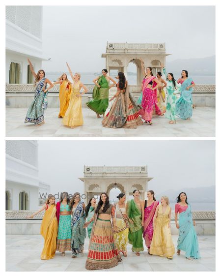 Photo of Super fun moments on the mehendi day with the bride with her bridesmaids