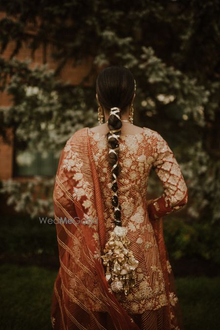 Photo of braided gota parandi for mehendi