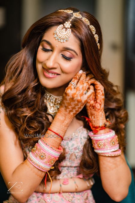 Photo of Bride with an open hairstyle on the wedding day