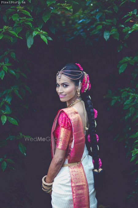 Photo of South Indian bride looking back