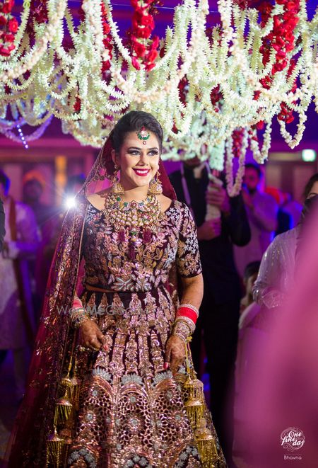 Photo of Bride in manish malhotra lehenga