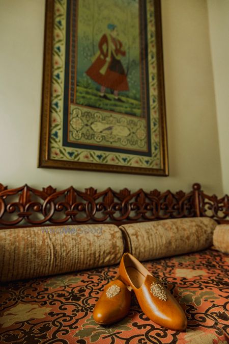 Photo of Brown leather Sabyasachi groom shoes