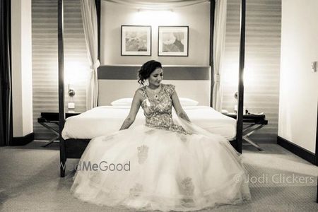 Photo of gold reception gown by Anjali and Arjun kapoor