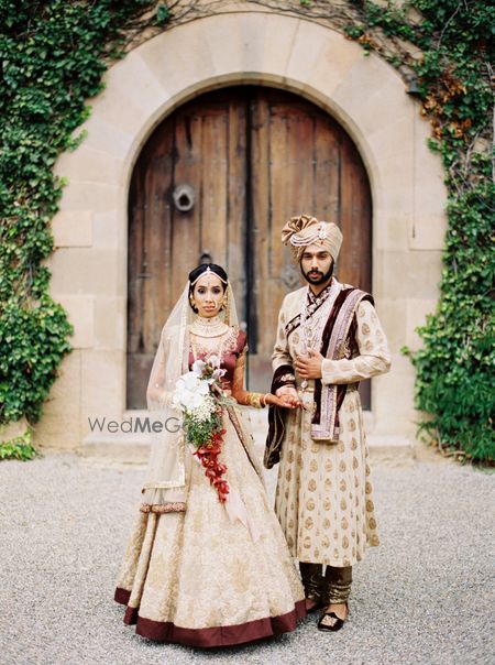 Brown Bridal Lehenga Photo brown and cream lehenga