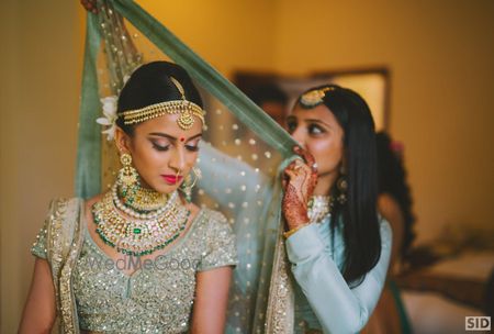 Photo of Mint green bridal dupatta