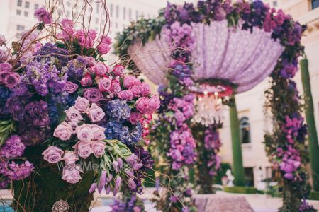 Photo of Purple floral mandap decor