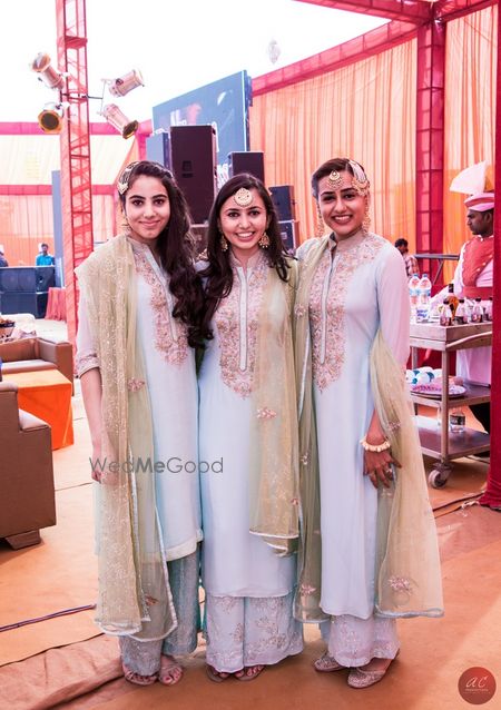 Photo of matching bridesmaid outfits