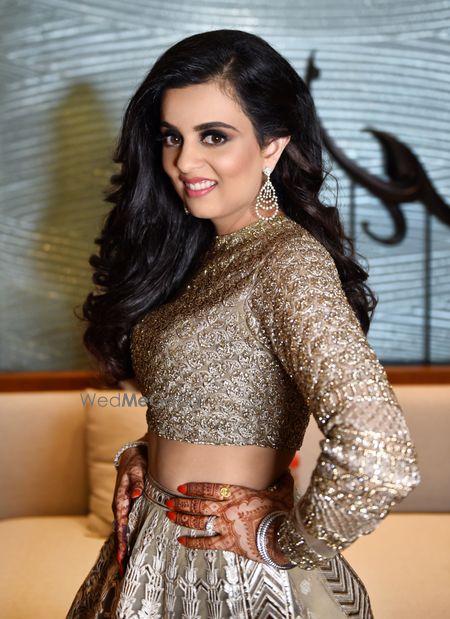 Photo of A bride's close-up of her gorgeous sangeet look