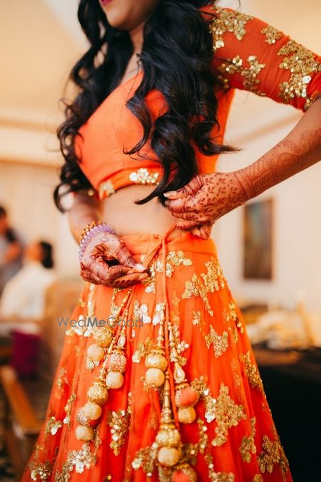 Orange Bridal Lehenga Photo summer wedding