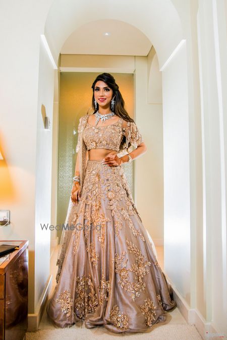 Photo of Glamorous lehenga for cocktail in grey