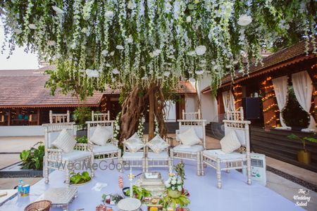 Photo of White mandap decor